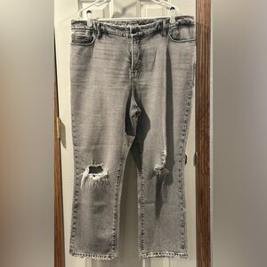 Distressed Gray Good American Jeans